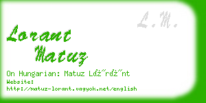 lorant matuz business card